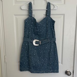 Show Me Your MuMu Blue Studded Mini Dress nwot (7)